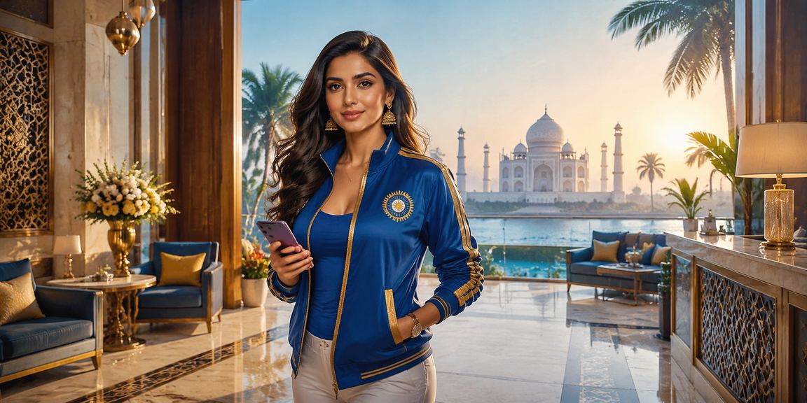 Cricket scene with Taj Mahal background showing IPL excitement in Agra